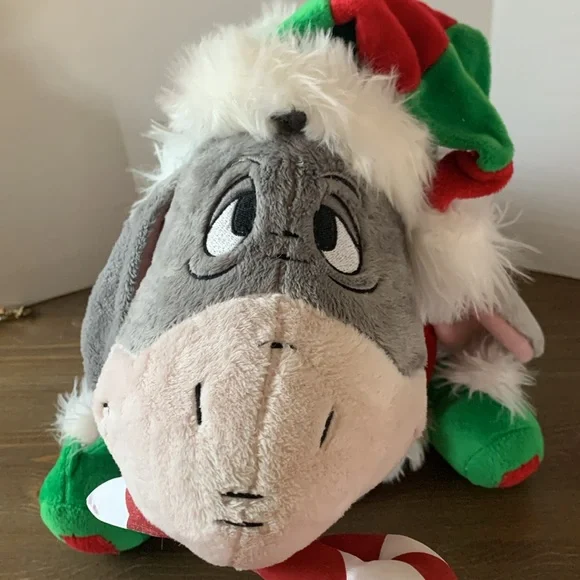 Disney World Plush Elf Eeyore Candy Cane Christmas Holiday Winnie the Pooh vtg - Picture 3 of 10
